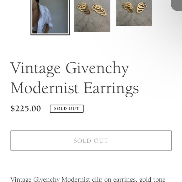 Givenchy Vintage 80’s Modernist Gold-Tone Abstract Earrings - Picture 8 of 8